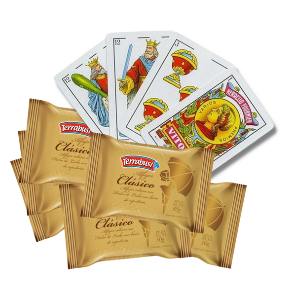 COMBO - Cartas españolas + Alfajores Terrabusi [Card Deck + Sandwich Cookies]