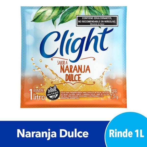 Jugo en Polvo Clight Naranja Dulce, 8 g (Caja x 20) (Otros SABORES) [Dehidrated Fruits Drink]