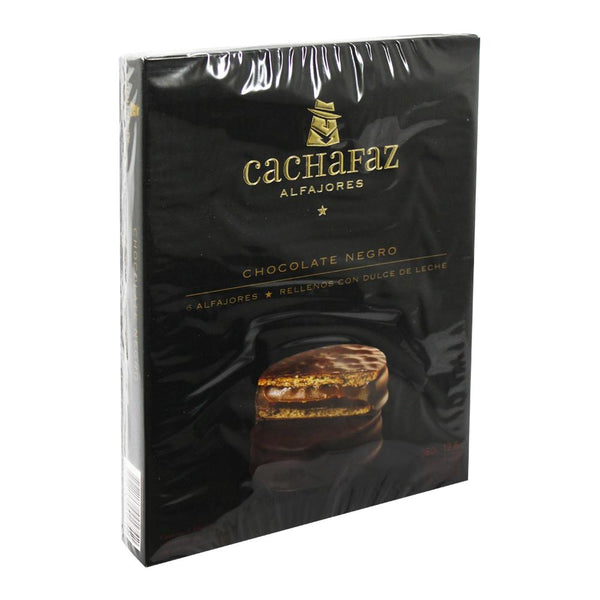Alfajor Cachafaz Negro con Dulce de Leche 360 g (Caja x 6) [Sandwich Cookies]