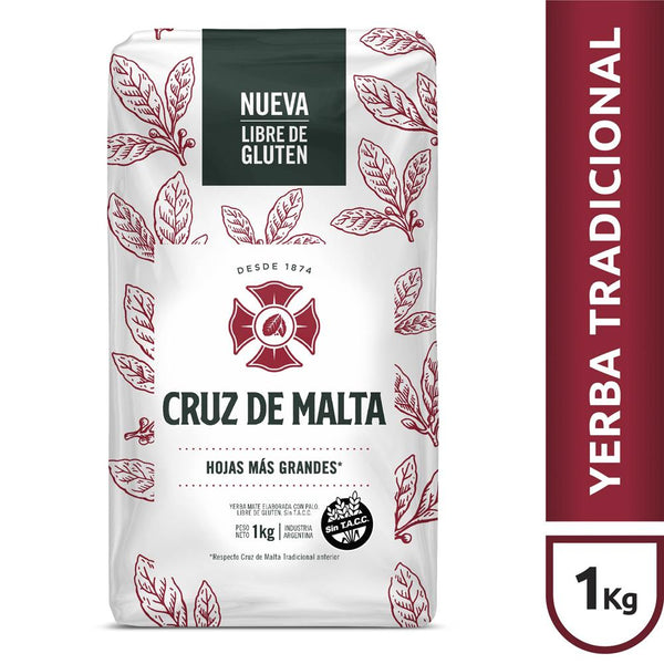 Yerba Mate Cruz de Malta Suave y Duradera, 1 kg [Mate Herbs]