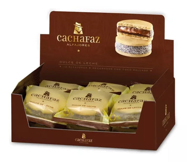 Alfajor Cachafaz de Maicena con Dulce de Leche, 912 g (Caja x 12) [Sandwich Cookies]