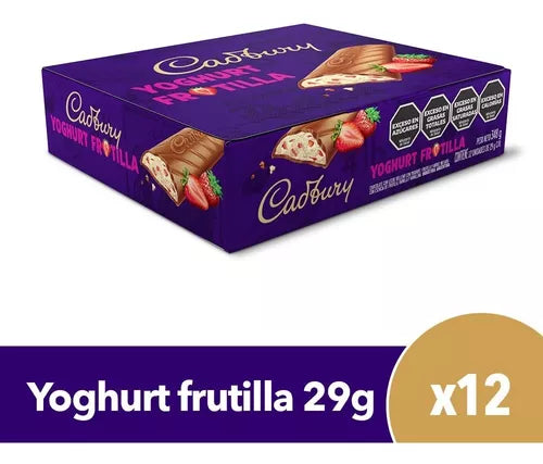 Chocolate Cadbury Yoghurt Frutilla, 27 g (Caja x 12) [Chocolate]