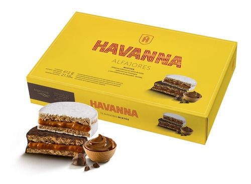 Alfajor Havanna mixto, 612 g (Caja x 12) [Sandwich Cookies]