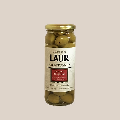 Aceitunas Verdes Rellenas con morrón (CODE 31057) - 200 g [Olives]